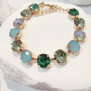 "Emerald Isle" Collection Green Hues Tennis Bracelet